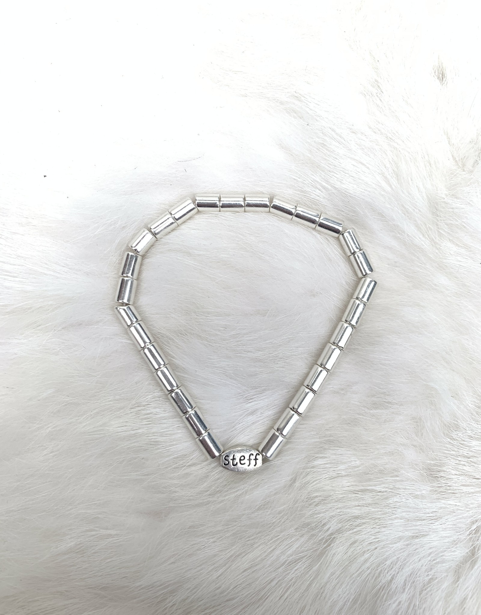 Kralenarmbandje zilver