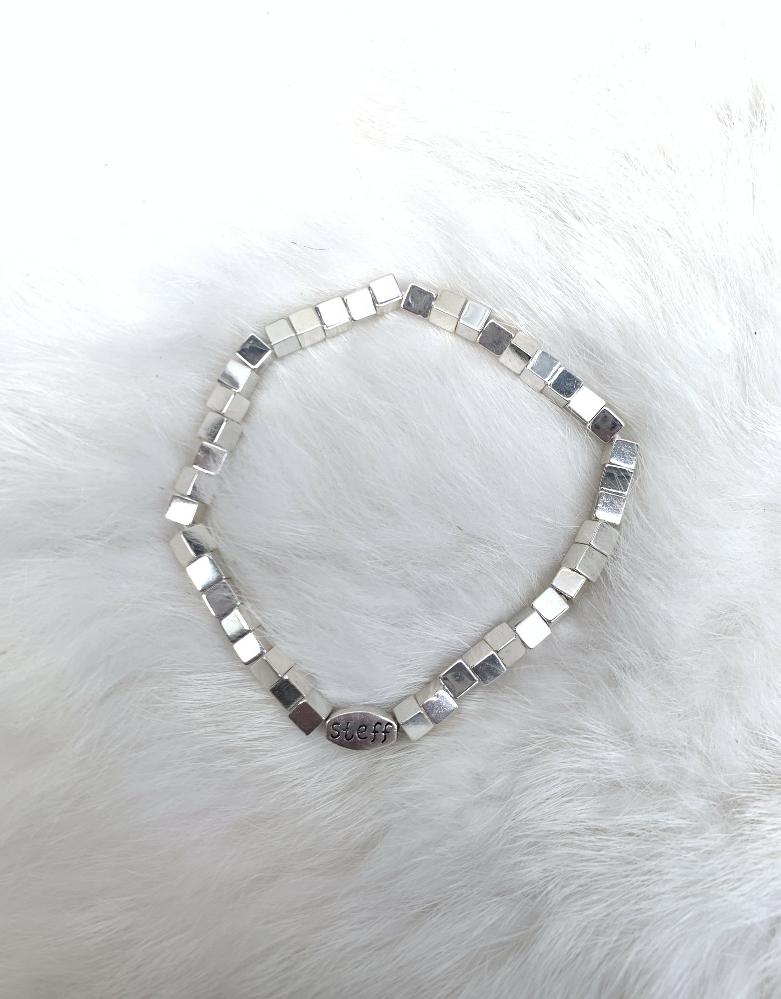 Kralenarmbandje zilver