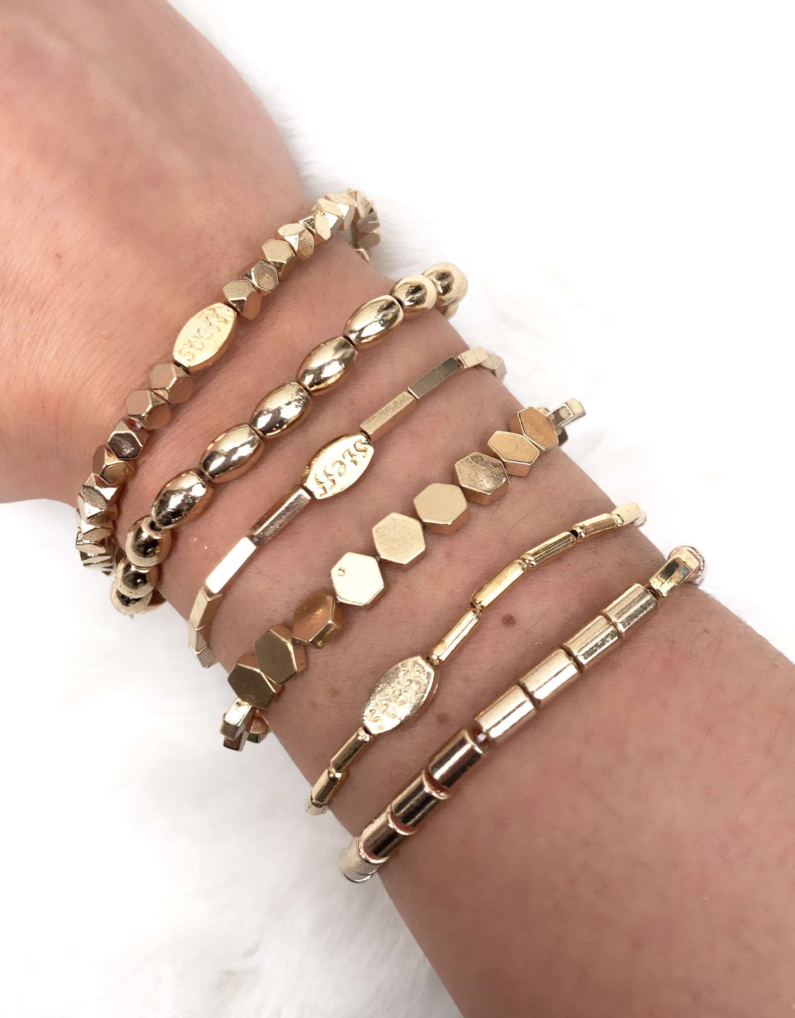 Kralenarmbandje goud