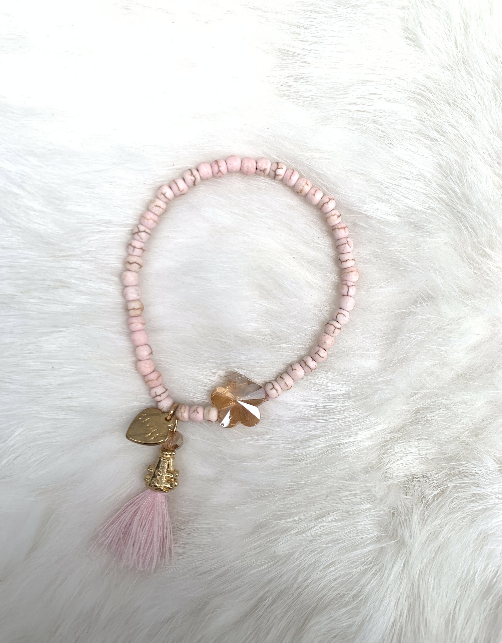 Kralenarmbandje roze