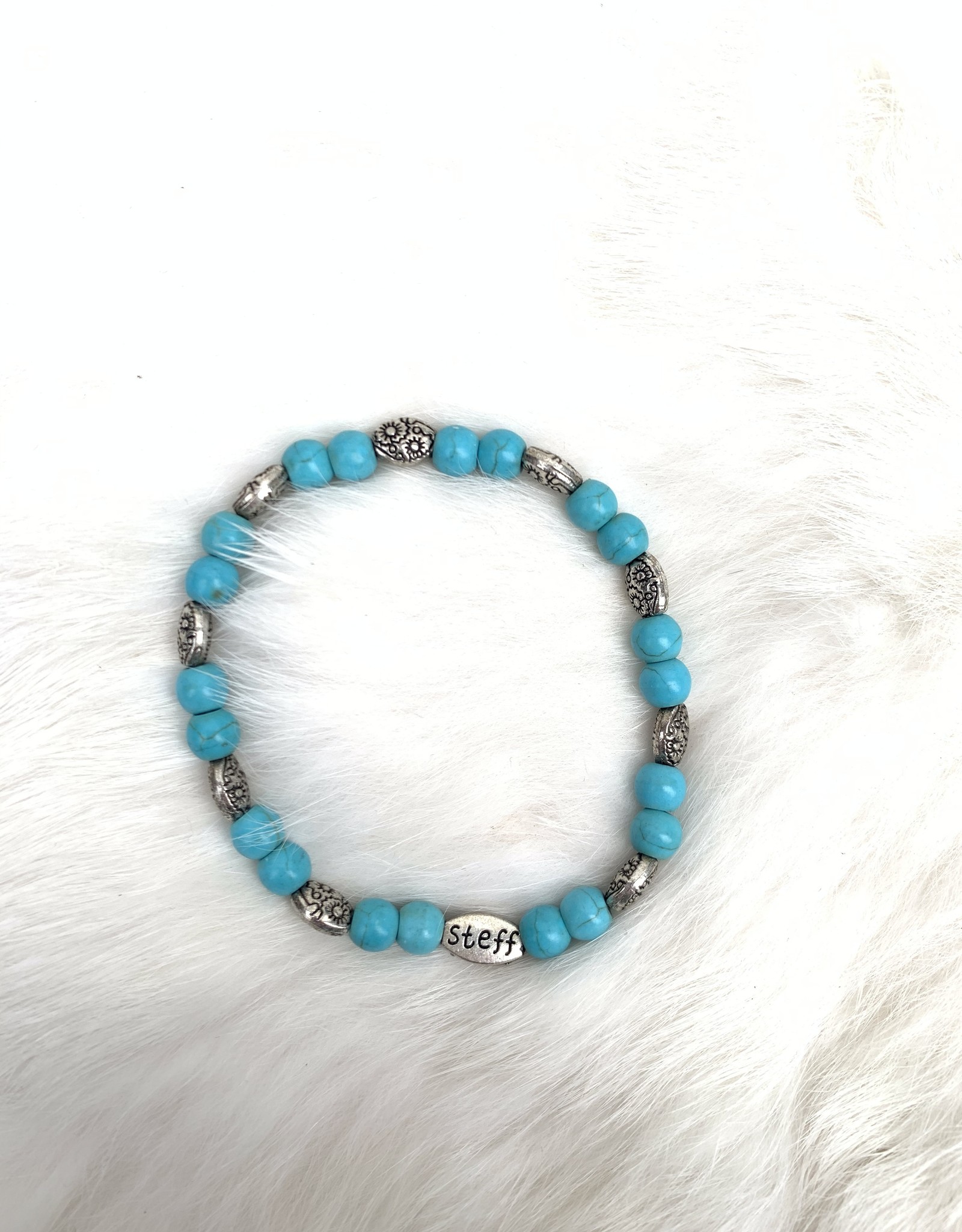 Kralenarmbandje turquoise