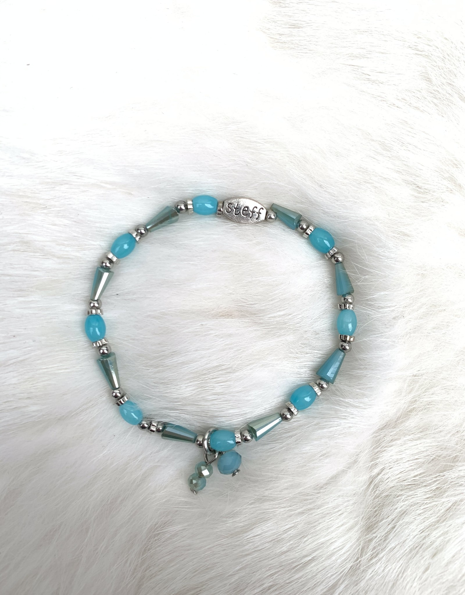 Kralenarmbandje turquoise