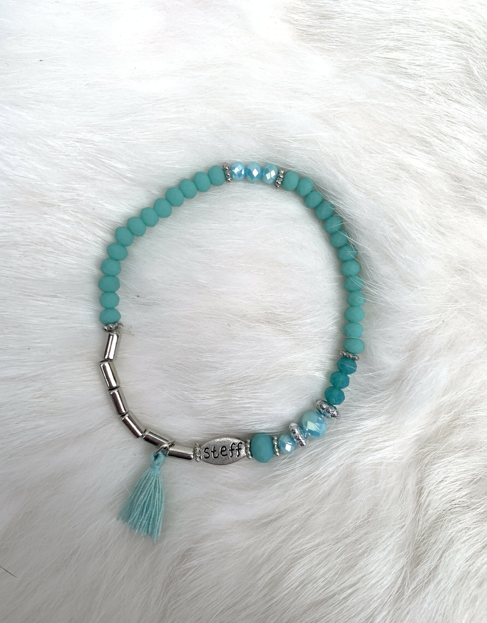 Kralenarmbandje turquoise