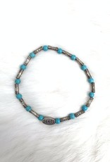 Kralenarmbandje turquoise