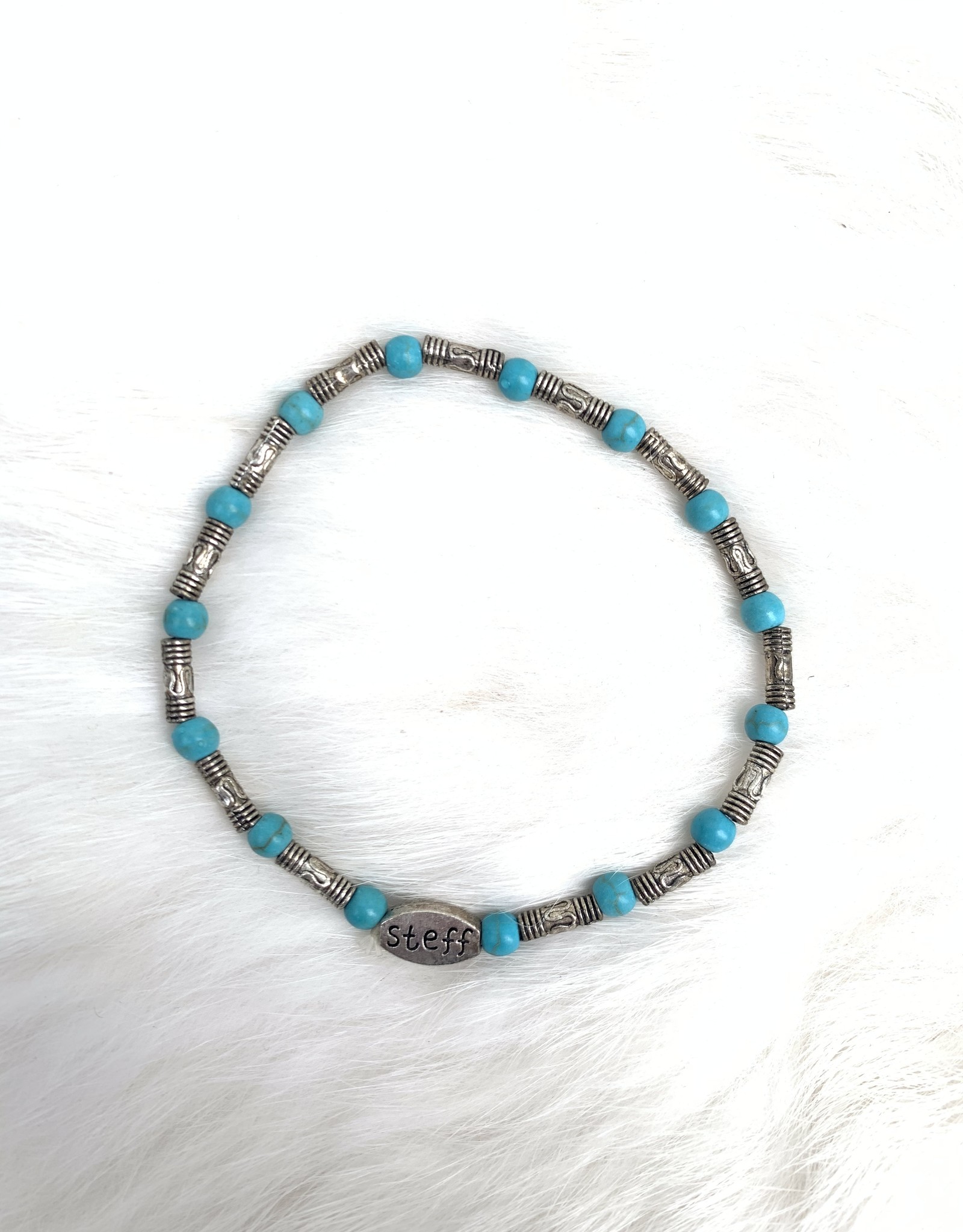 Kralenarmbandje turquoise