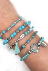 Kralenarmbandje turquoise