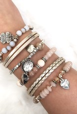 Kralenarmbandje taupe