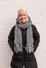Sjaal zwart wit pied de poule