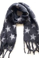 Sjaal zwart grijze ster