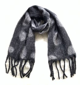 Sjaal zwart grijze stippen