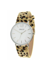 Ernest Ernest horloge leopard beige/zilver S