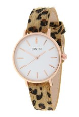 Ernest Ernest horloge leopard beige/rosé S