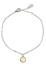 Zilveren  armband glimmende bedel