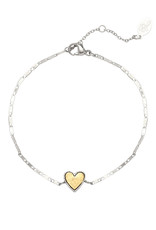 Zilveren  armband hartje bedel