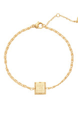 Gouden  armband vierkante bedel