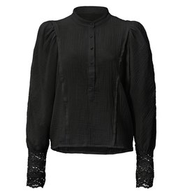 Zwarte blouse kanten mouwen