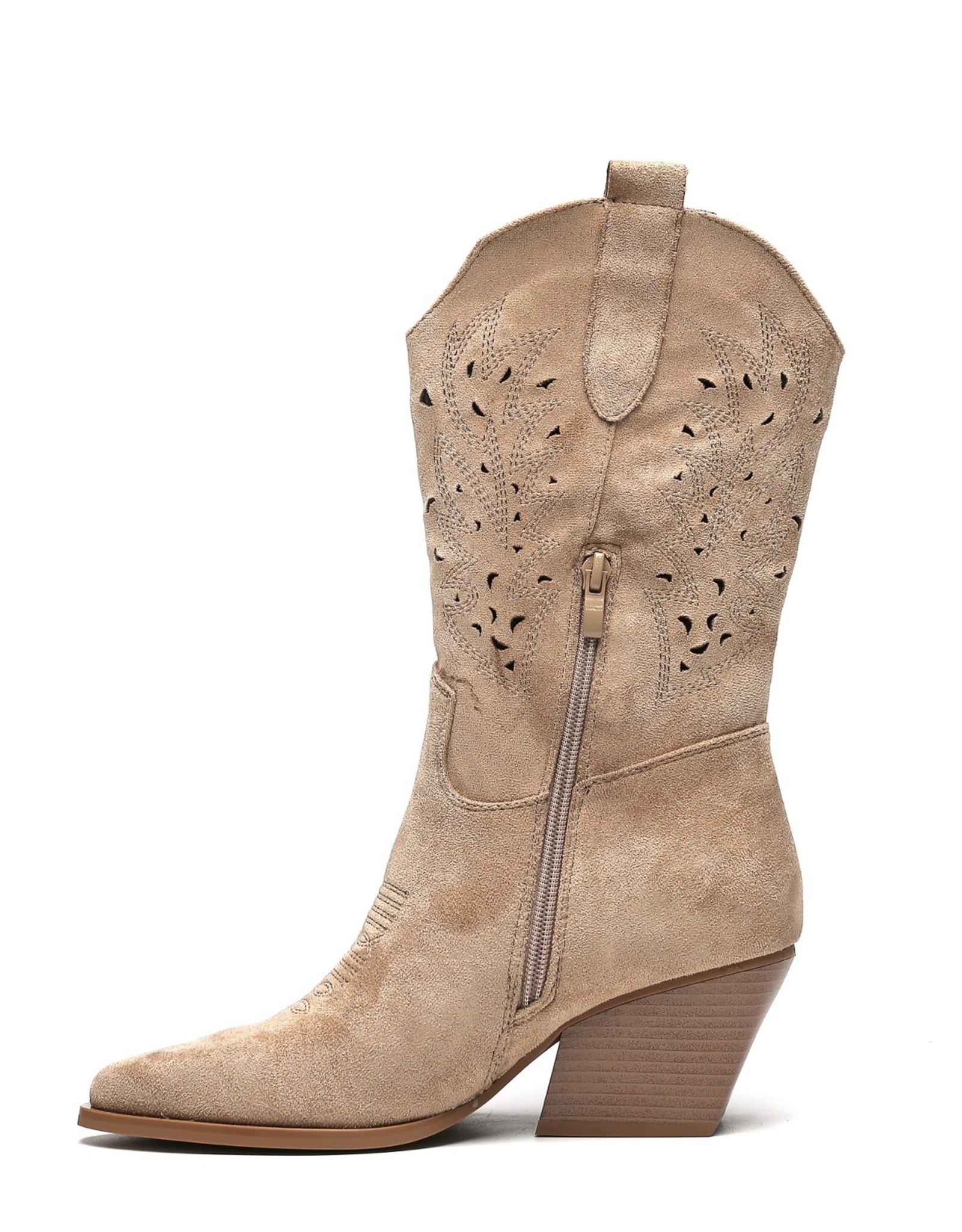 Cowboy laarzen hoog met gaatjes beige