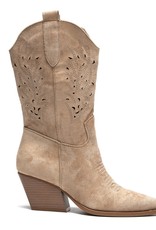 Cowboy laarzen hoog met gaatjes beige