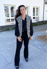 Gilet gestreept zwart/wit