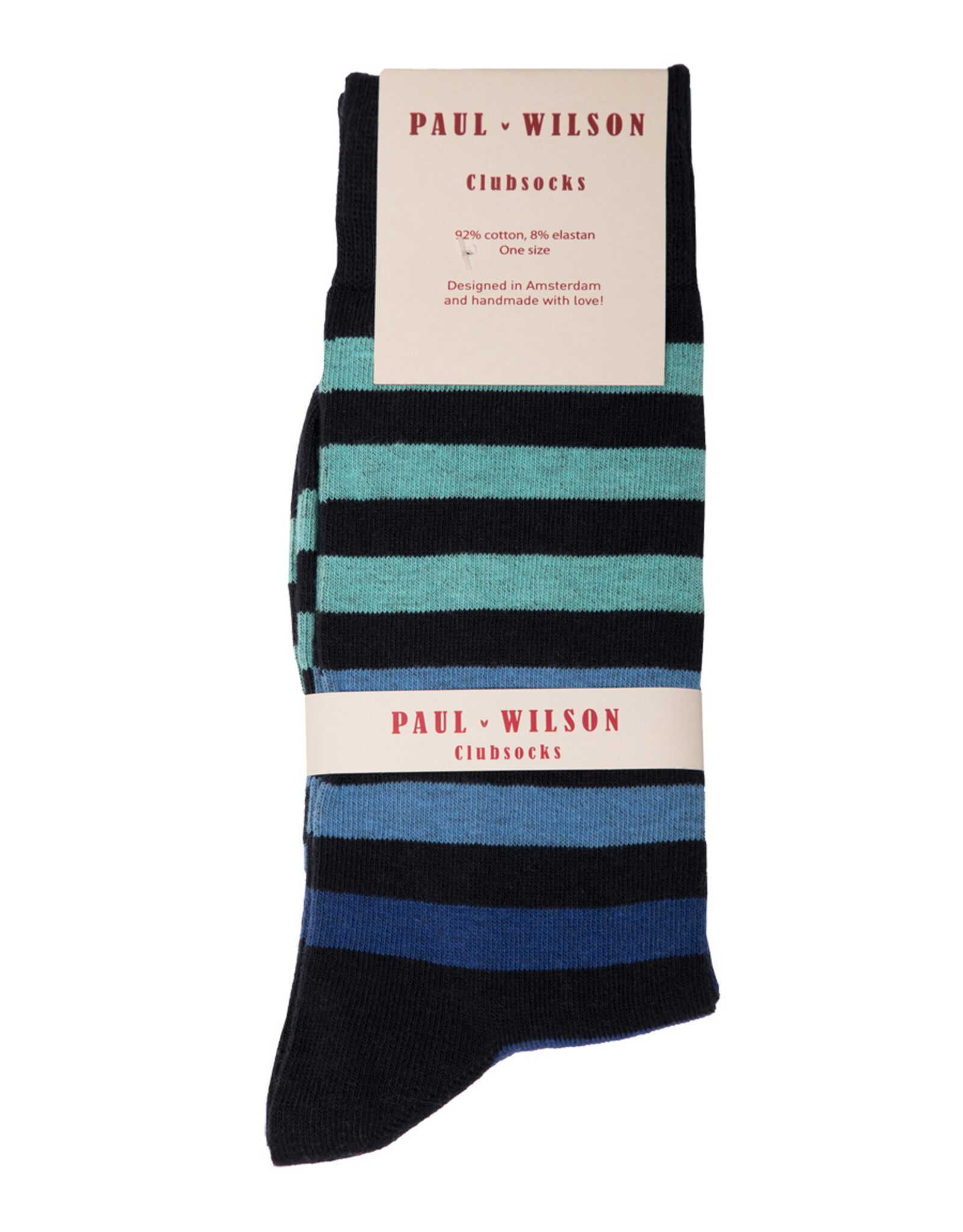 Paul Wilson Herensokken Paul Wilson - Gestreept navy, oceaan blauw
