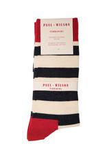 Paul Wilson Herensokken Paul Wilson - Gestreept navy, creme, rood