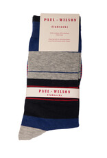 Paul Wilson Herensokken Paul Wilson - Gestreept zwart, blauw, rood, grijs
