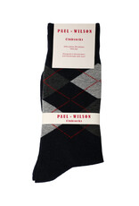Paul Wilson Herensokken Paul Wilson - Geruit zwart, grijs, rood Paul Wilson Herensokken Paul Wilson - Geruit zwart, grijs, rood