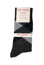 Paul Wilson Herensokken Paul Wilson - Geruit zwart, grijs, blauw