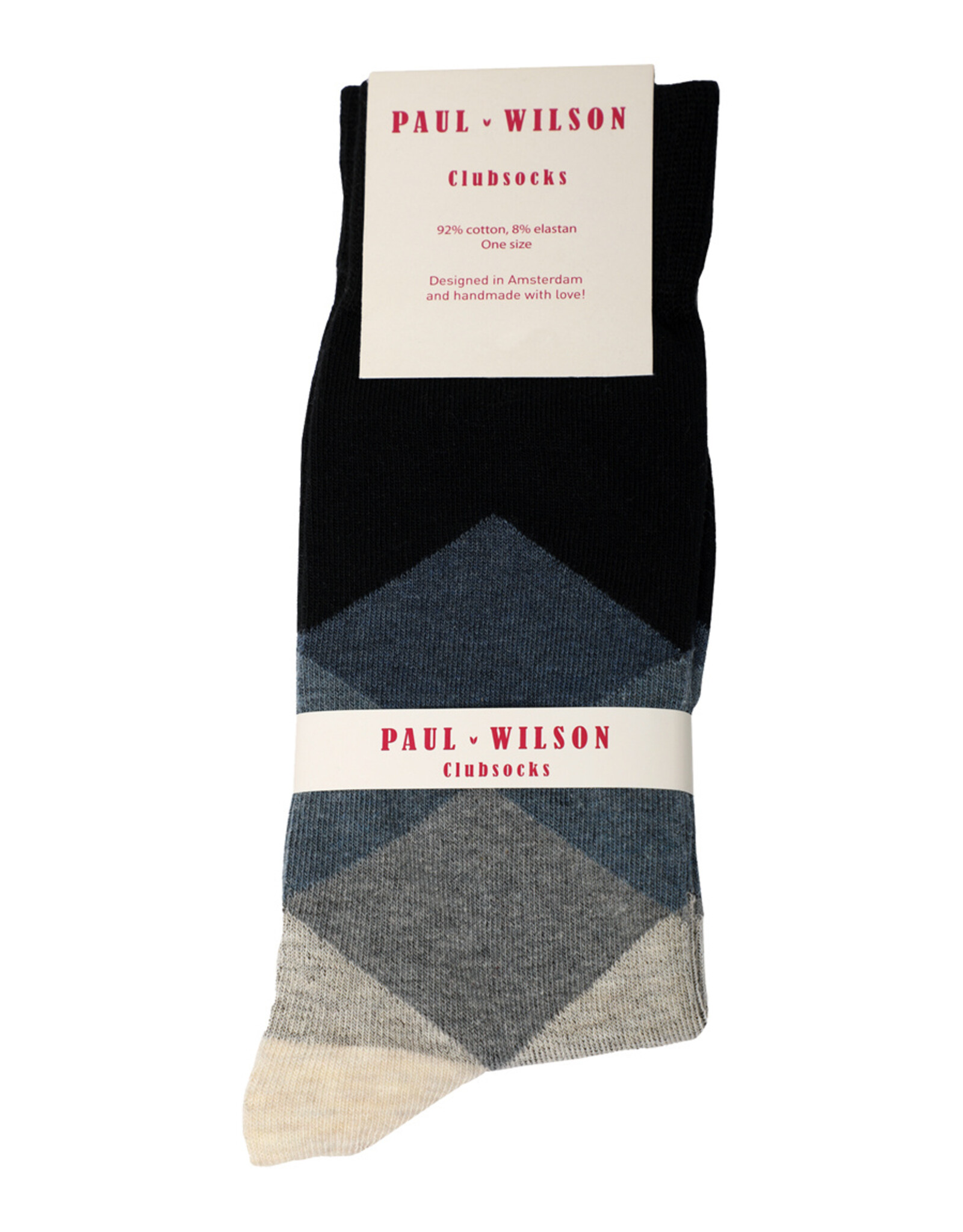 Paul Wilson Herensokken Paul Wilson - Geruit zwart, blauw, grijs