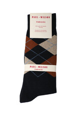 Paul Wilson Herensokken Paul Wilson - Geruit navy, beige, bruin