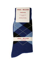 Paul Wilson Herensokken Paul Wilson - Geruit cobalt, blauw