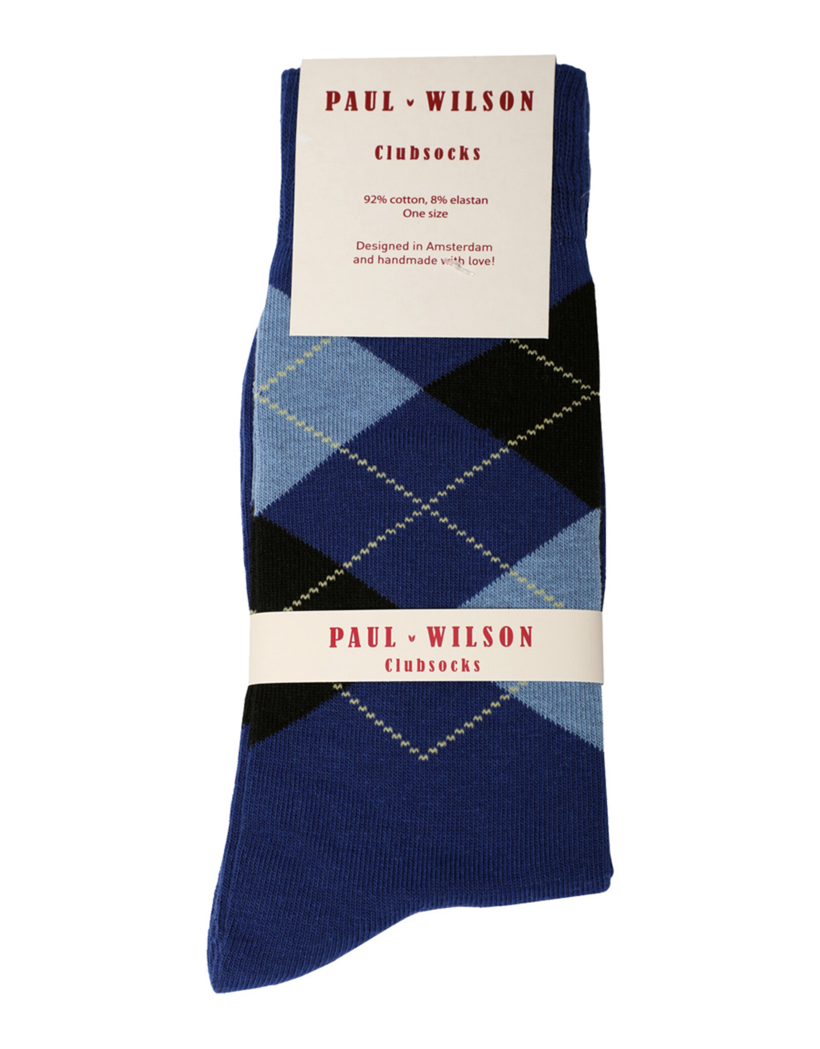 Paul Wilson Herensokken Paul Wilson - Geruit cobalt, blauw