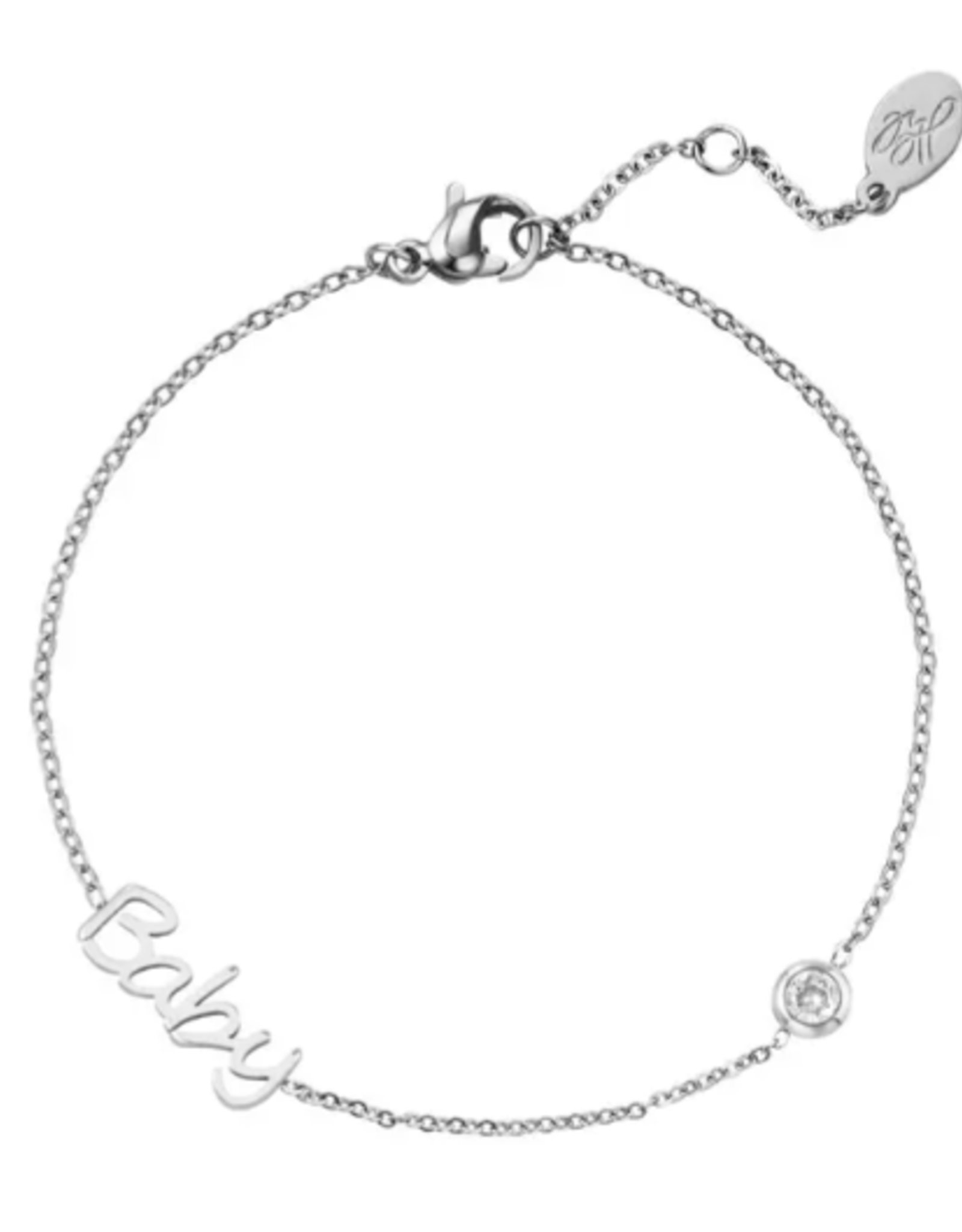 Geboortesteen armband baby - zilver