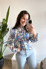 Bloemen blouse blauw