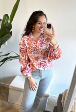 Bloemen blouse roze