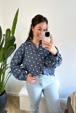 Spijkerblouse met broderie Spijkerblouse met broderie