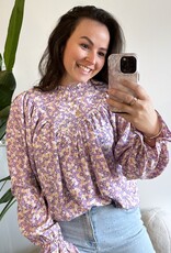 Bloemen blouse lila