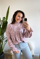 Bloemen blouse lila