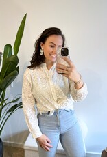 Doorschijnende creme blouse