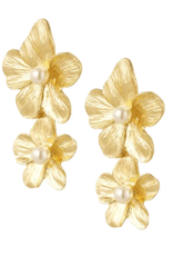 Oorbellen pearl flowers - goud