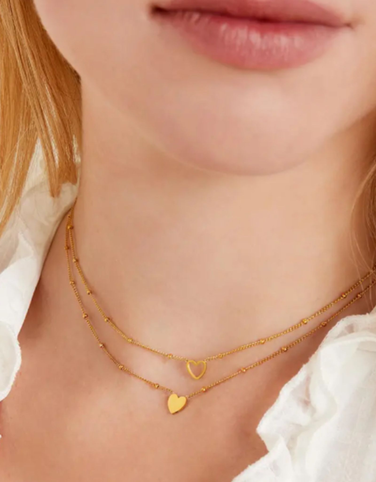 Ketting open heart - goud