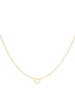 Ketting open heart - goud