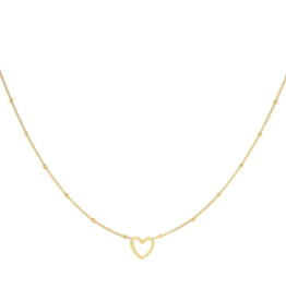 Ketting open heart - goud