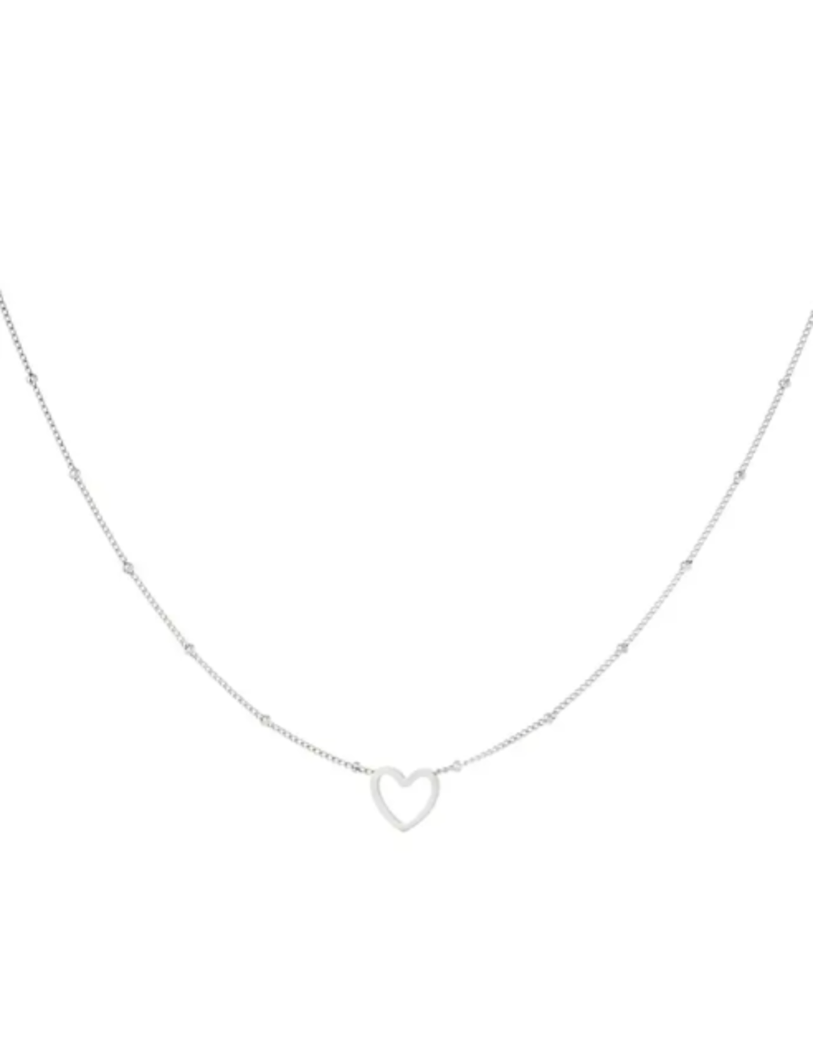 Ketting open heart - zilver