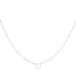 Ketting open heart - zilver