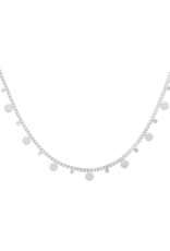 Ketting circles with rhinestones - zilver