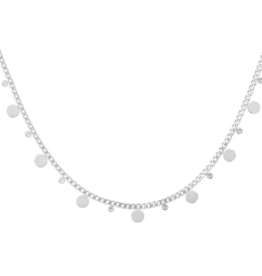 Ketting circles with rhinestones - zilver