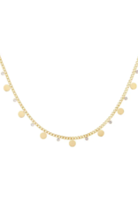 Ketting circles with rhinestones - goud