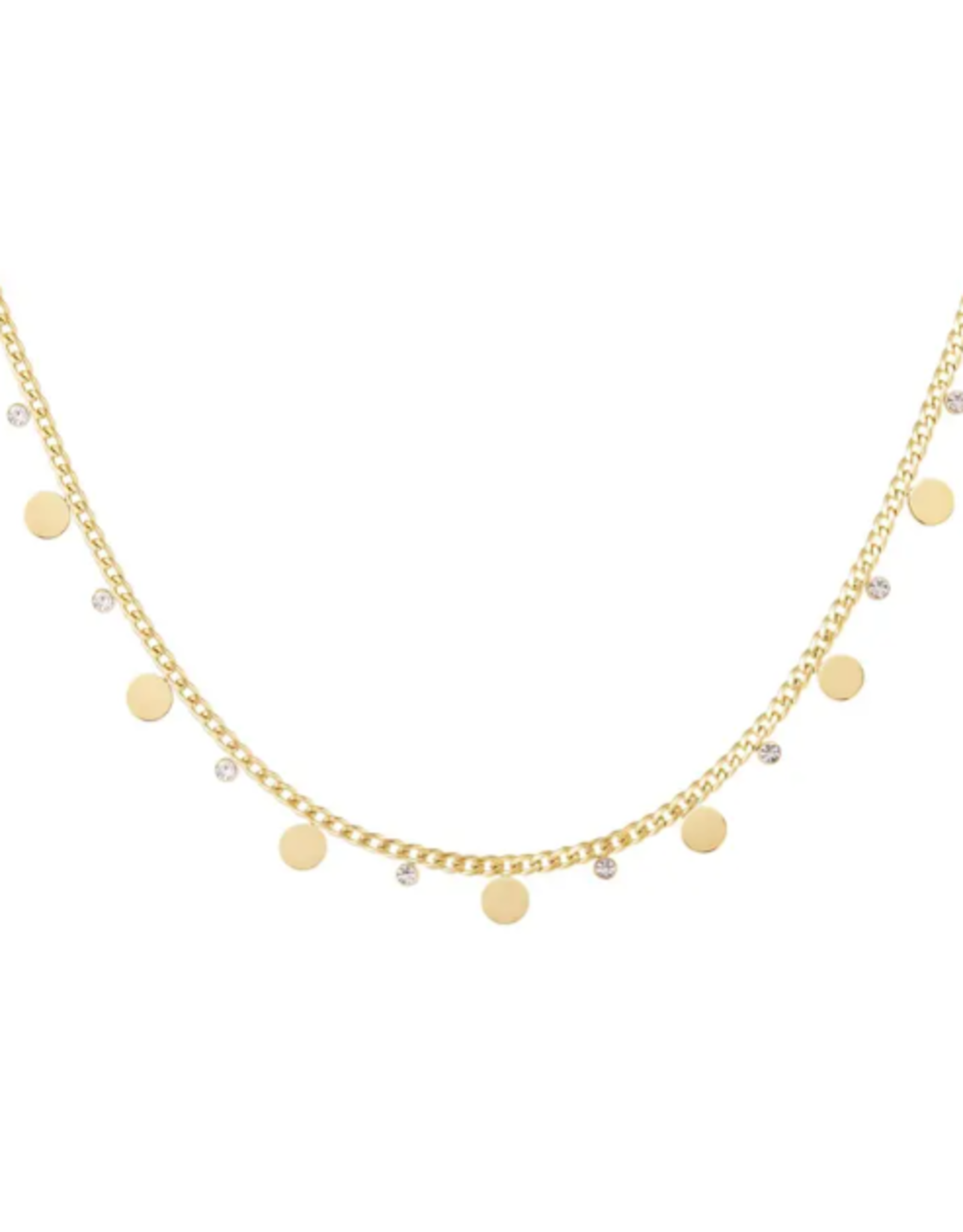 Ketting circles with rhinestones - goud