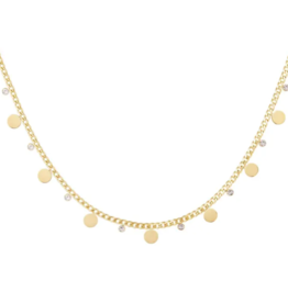 Ketting circles with rhinestones - goud